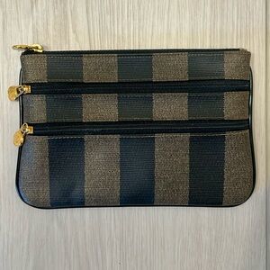 Fendi 3 Zip Pouch EUC